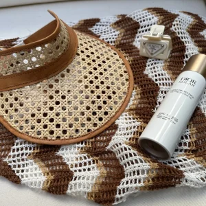 Adult Rattan & Leather Visor - Tan<Boutique Bonita Best
