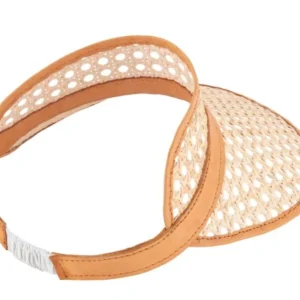 Adult Rattan & Leather Visor - Tan<Boutique Bonita Best
