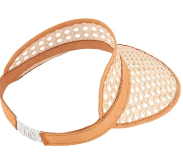 Adult Rattan & Leather Visor - Tan<Boutique Bonita Best