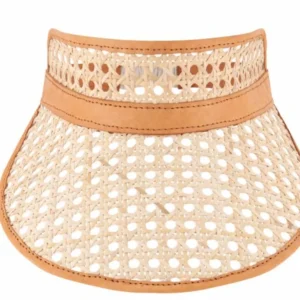 Adult Rattan & Leather Visor - Tan<Boutique Bonita Best
