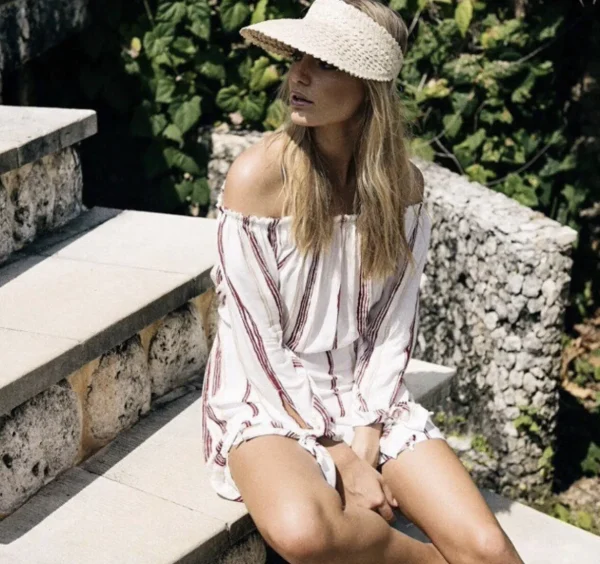 Adult Rattan Visor - Cream<Boutique Bonita Fashion
