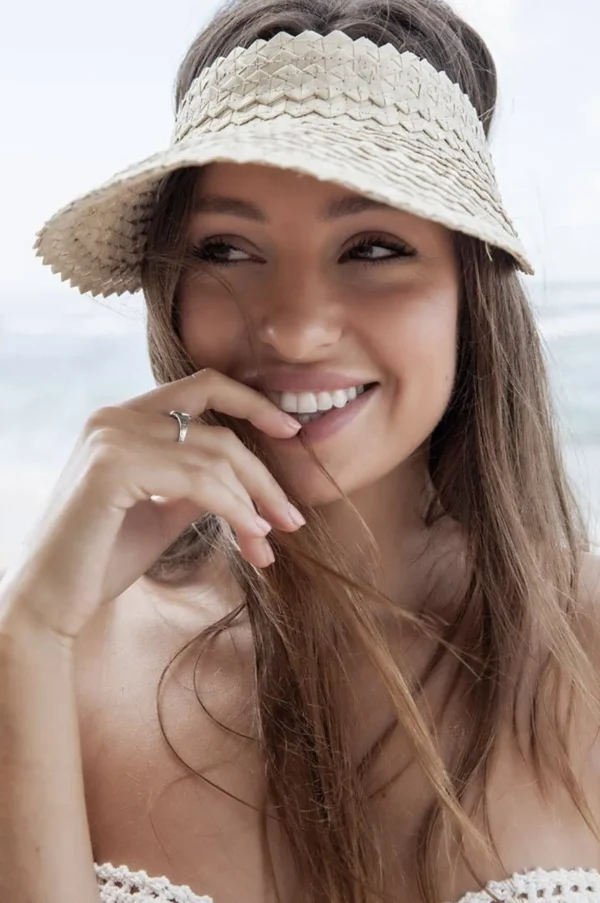 Adult Rattan Visor - Cream<Boutique Bonita Fashion