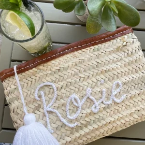 Bonita's Palm Leaf Clutch - Embroidered name<Boutique Bonita Online