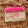 Bonita's Palm Leaf Clutch - Embroidered pom pom<Boutique Bonita Online