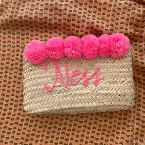Bonita's Palm Leaf Clutch - Embroidered pom pom<Boutique Bonita Online
