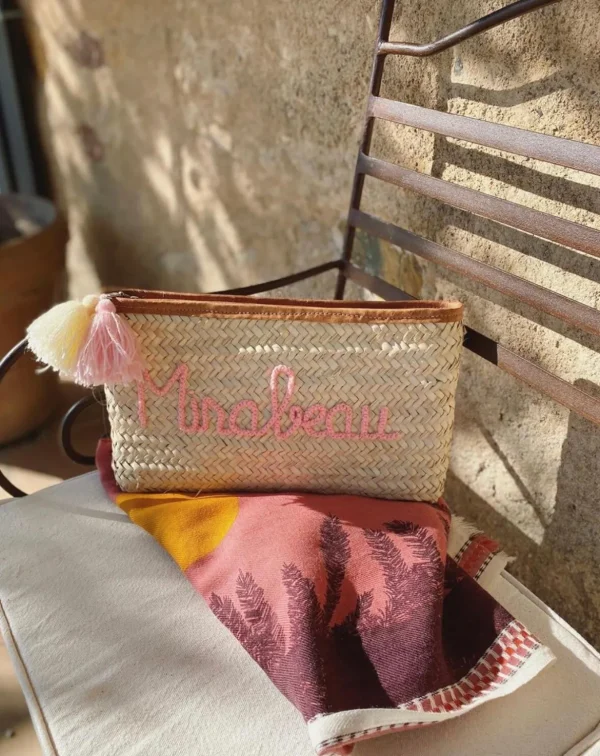 Bonita's Palm Leaf Clutch - Embroidered name<Boutique Bonita Online
