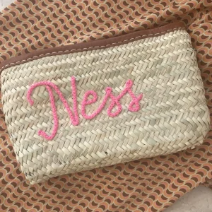 Bonita's Palm Leaf Clutch - Embroidered name<Boutique Bonita Online