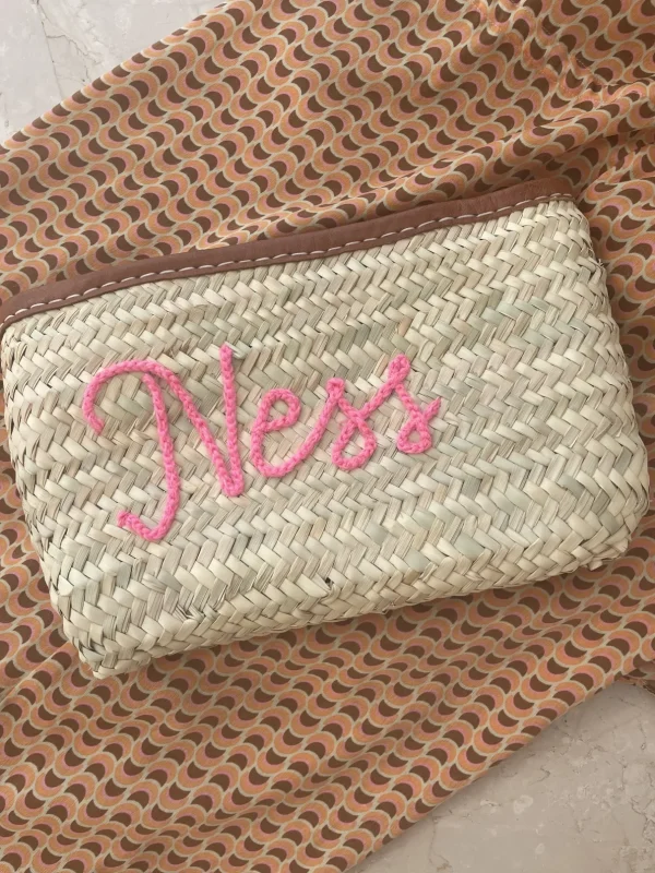 Bonita's Palm Leaf Clutch - Embroidered name<Boutique Bonita Online