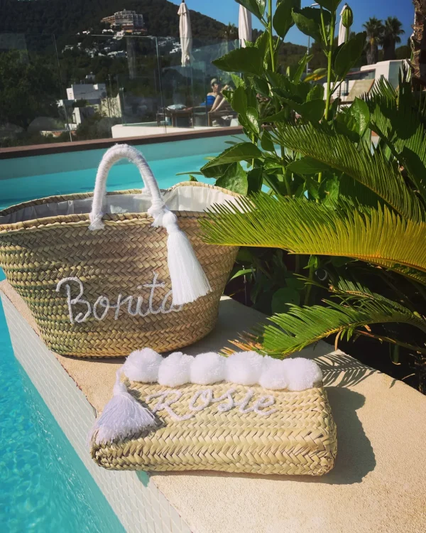 Bonita's Palm Leaf Clutch - Embroidered name<Boutique Bonita Online