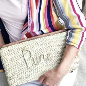 Bonita's Palm Leaf Clutch - Embroidered name<Boutique Bonita Online