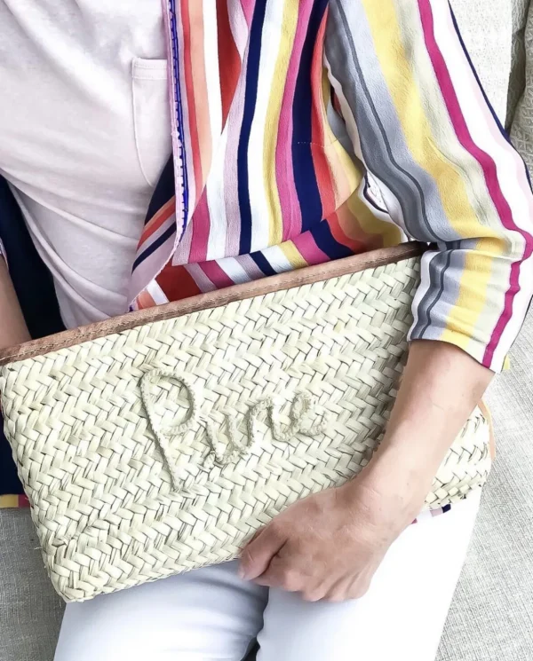 Bonita's Palm Leaf Clutch - Embroidered name<Boutique Bonita Online
