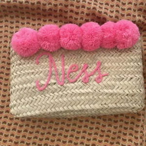 Bonita's Palm Leaf Clutch - Embroidered pom pom<Boutique Bonita Online