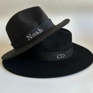 Bonita's Personalised Black Wool Fedora - Child<Boutique Bonita Fashion