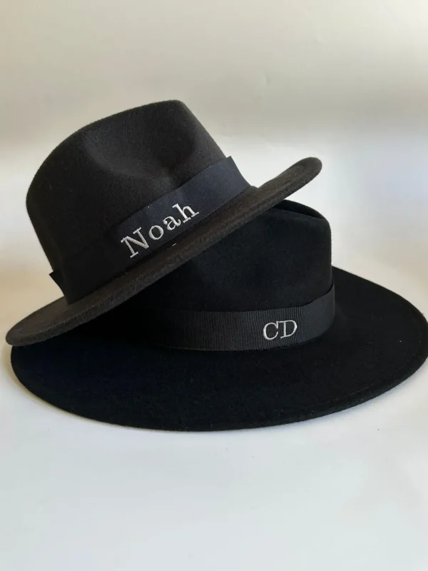 Bonita's Personalised Black Wool Fedora - Child<Boutique Bonita Fashion
