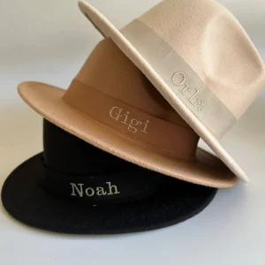Bonita's Personalised Black Wool Fedora - Child<Boutique Bonita Fashion