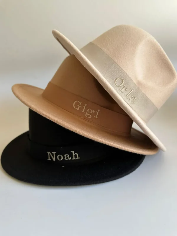 Bonita's Personalised Black Wool Fedora - Child<Boutique Bonita Fashion