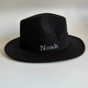 Bonita's Personalised Black Wool Fedora - Child<Boutique Bonita Fashion