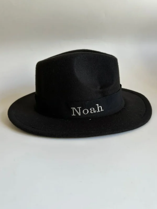 Bonita's Personalised Black Wool Fedora - Child<Boutique Bonita Fashion