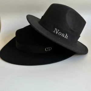 Bonita's Personalised Black Wool Fedora - Child<Boutique Bonita Fashion