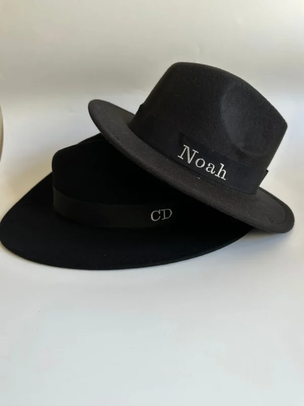 Bonita's Personalised Black Wool Fedora - Child<Boutique Bonita Fashion