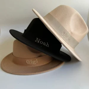 Bonita's Personalised Black Wool Fedora - Child<Boutique Bonita Fashion