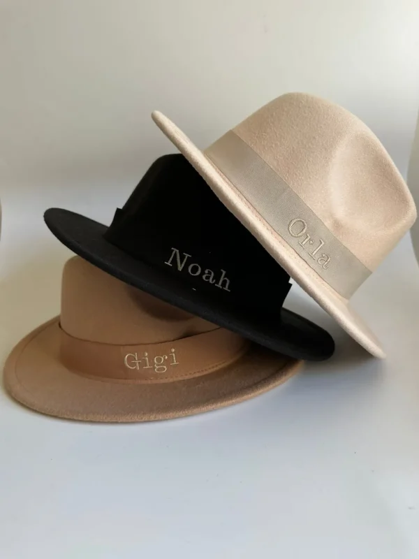 Bonita's Personalised Black Wool Fedora - Child<Boutique Bonita Fashion