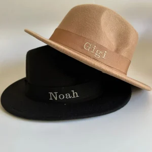 Bonita's Personalised Black Wool Fedora - Child<Boutique Bonita Fashion