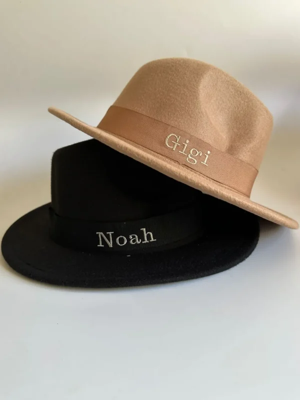 Bonita's Personalised Black Wool Fedora - Child<Boutique Bonita Fashion