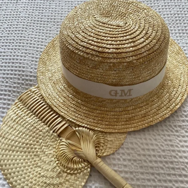 Bonita's Personalised Child Boater - Cream Ribbon<Boutique Bonita Best