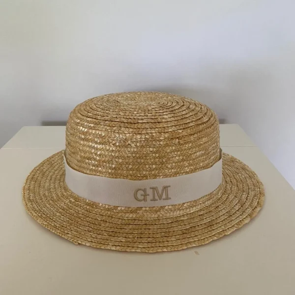 Bonita's Personalised Child Boater - Cream Ribbon<Boutique Bonita Best