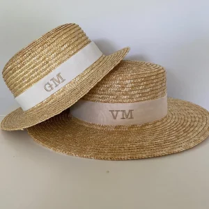 Bonita's Personalised Child Boater - Cream Ribbon<Boutique Bonita Best