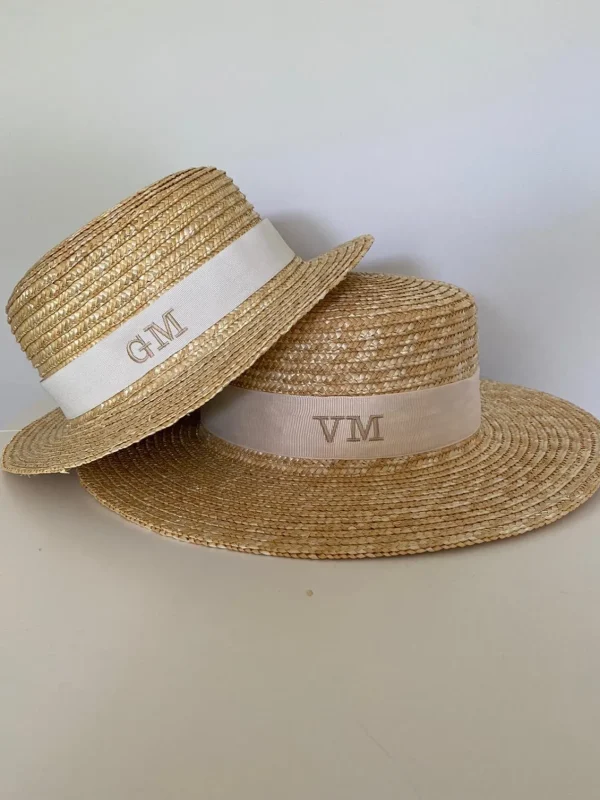 Bonita's Personalised Child Boater - Cream Ribbon<Boutique Bonita Best