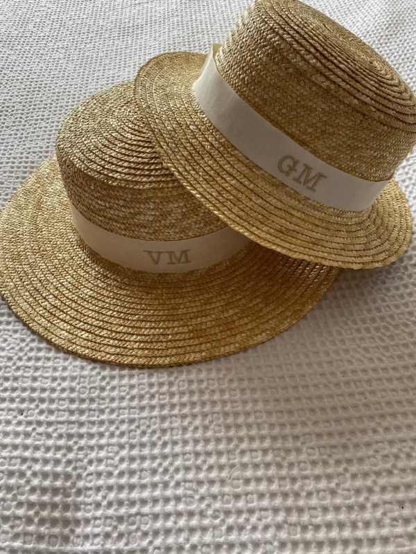 Bonita's Personalised Child Boater - Cream Ribbon<Boutique Bonita Best