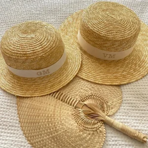 Bonita's Personalised Child Boater - Cream Ribbon<Boutique Bonita Best