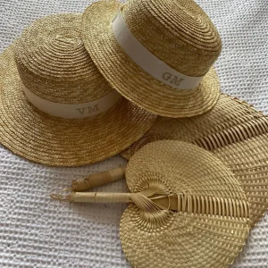 Bonita's Personalised Child Boater - Cream Ribbon<Boutique Bonita Best