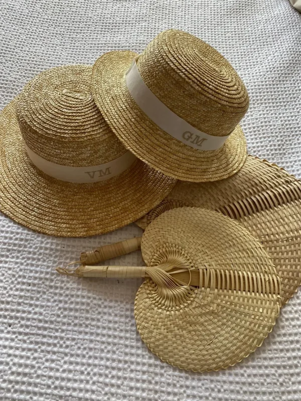 Bonita's Personalised Child Boater - Cream Ribbon<Boutique Bonita Best