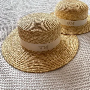Bonita's Personalised Child Boater - Cream Ribbon<Boutique Bonita Best