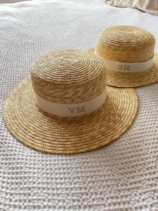 Bonita's Personalised Child Boater - Cream Ribbon<Boutique Bonita Best