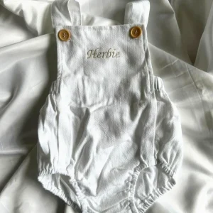 Bonita's Personalised Classic Baby Romper - White<Boutique Bonita Discount
