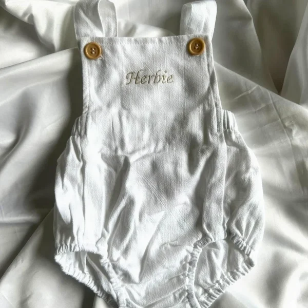 Bonita's Personalised Classic Baby Romper - White<Boutique Bonita Discount