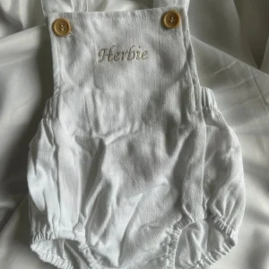 Bonita's Personalised Classic Baby Romper - White<Boutique Bonita Discount