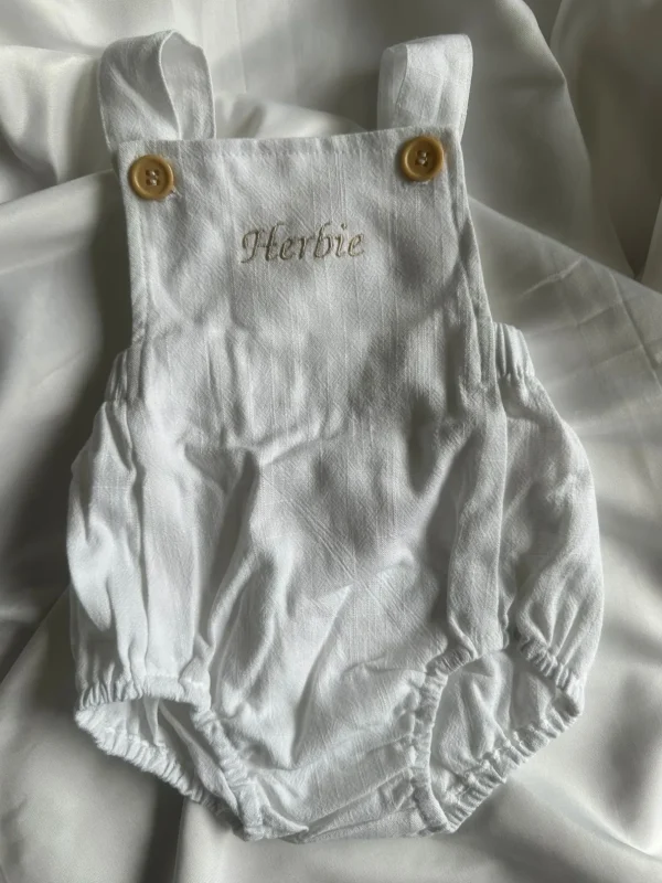 Bonita's Personalised Classic Baby Romper - White<Boutique Bonita Discount