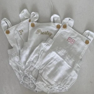 Bonita's Personalised Classic Baby Romper - White<Boutique Bonita Discount