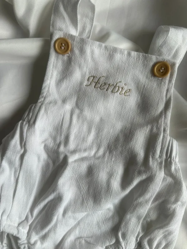 Bonita's Personalised Classic Baby Romper - White<Boutique Bonita Discount