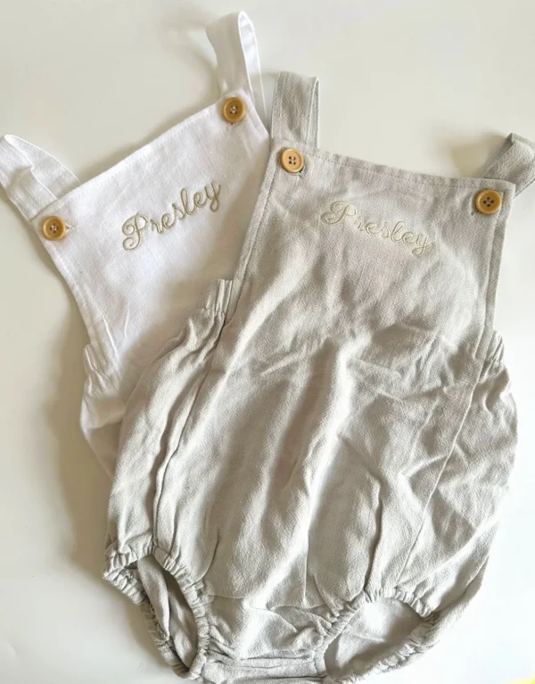 Bonita's Personalised Classic Baby Romper - Grey<Boutique Bonita New