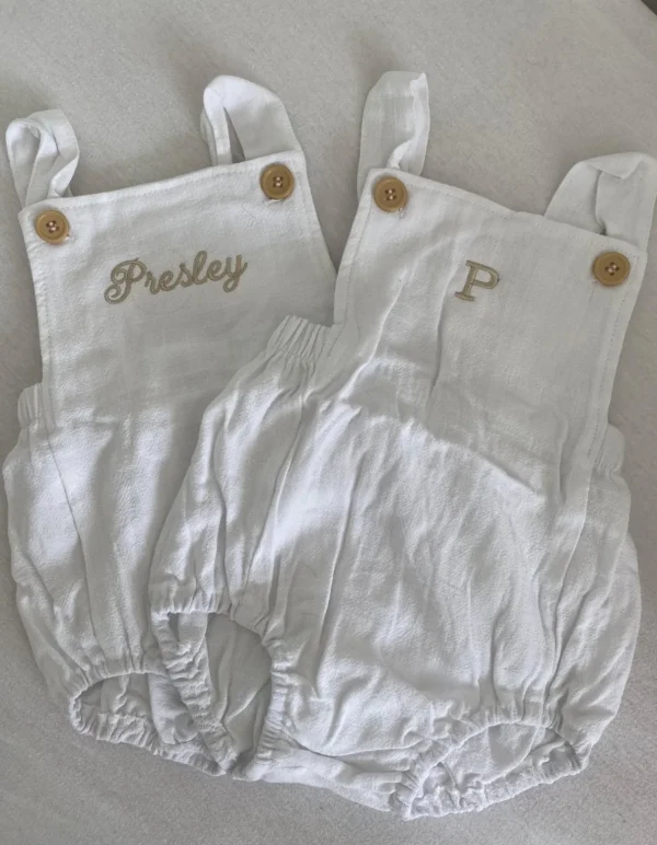 Bonita's Personalised Classic Baby Romper - White<Boutique Bonita Discount