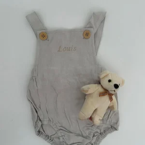 Bonita's Personalised Classic Baby Romper - Grey<Boutique Bonita New