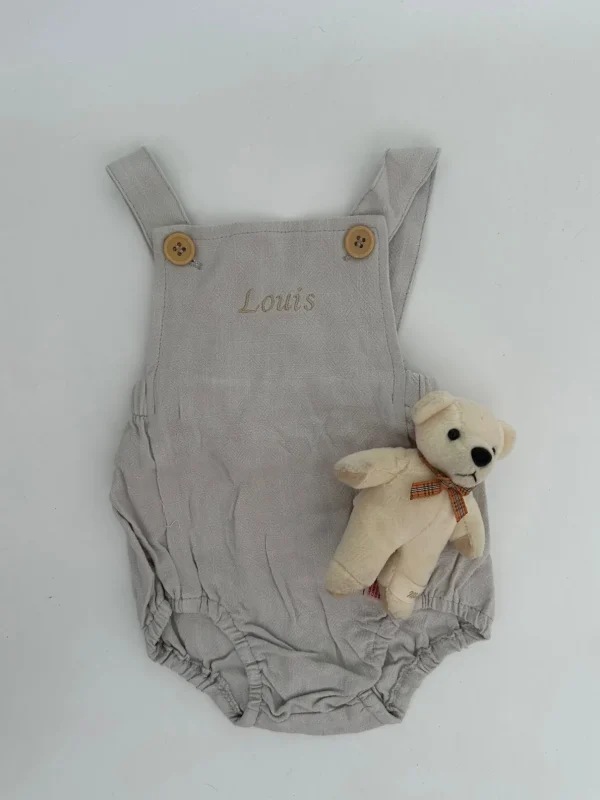 Bonita's Personalised Classic Baby Romper - Grey<Boutique Bonita New