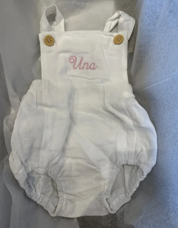 Bonita's Personalised Classic Baby Romper - White<Boutique Bonita Discount