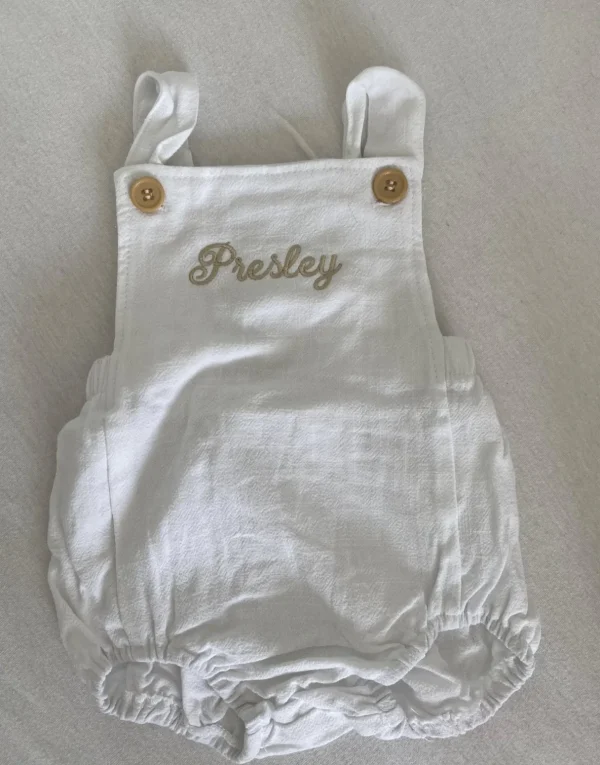 Bonita's Personalised Classic Baby Romper - White<Boutique Bonita Discount